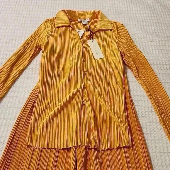 Rachel Roy 2pc golden pleated pants set - Picture 3 of 8